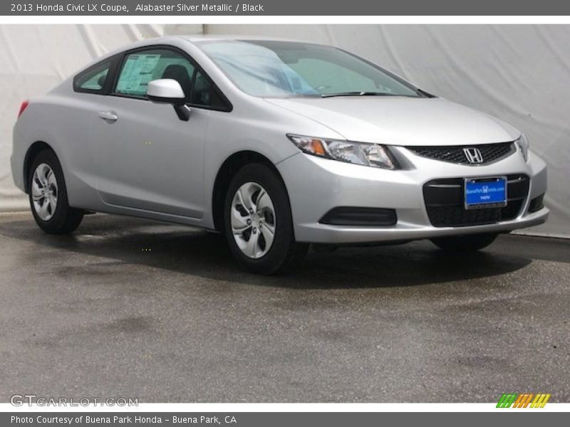 Alabaster Silver Metallic / Black 2013 Honda Civic LX Coupe