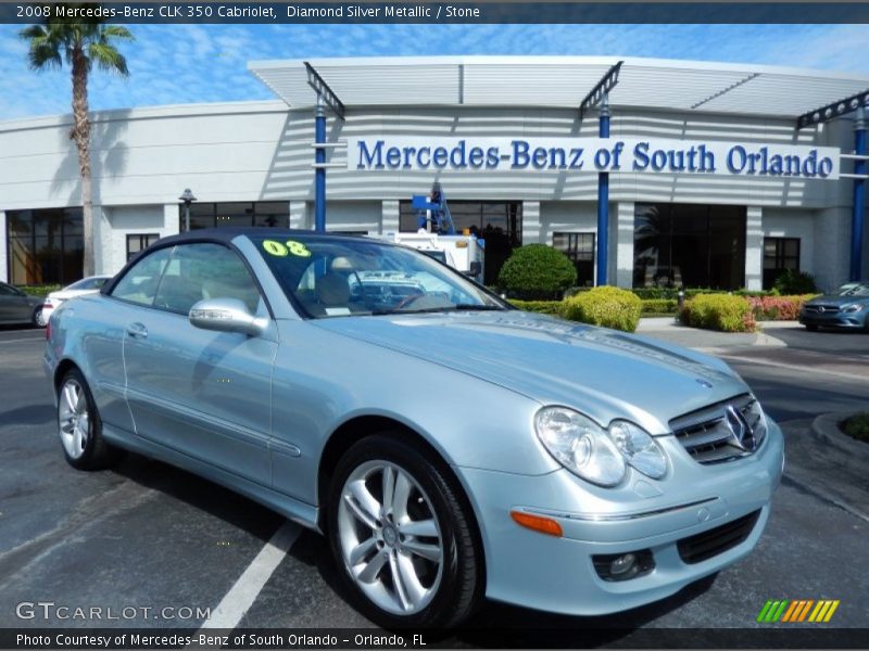 Diamond Silver Metallic / Stone 2008 Mercedes-Benz CLK 350 Cabriolet