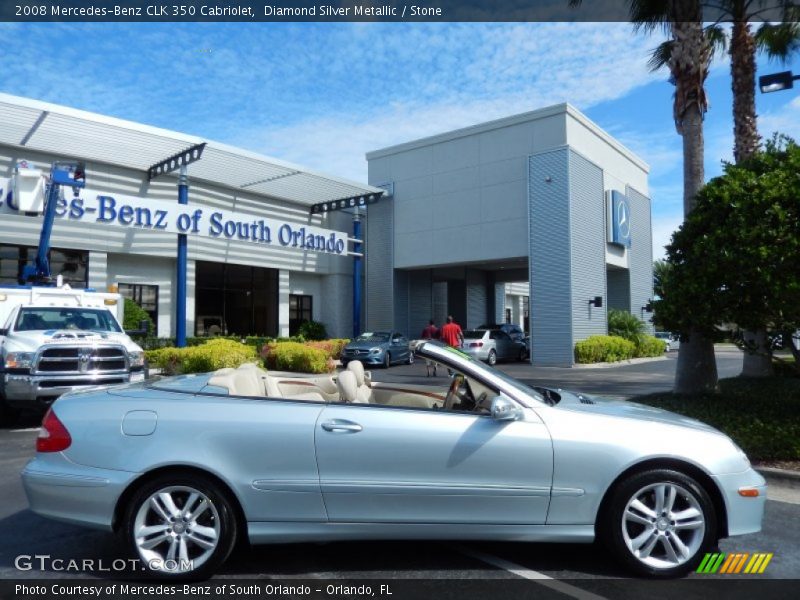 Diamond Silver Metallic / Stone 2008 Mercedes-Benz CLK 350 Cabriolet