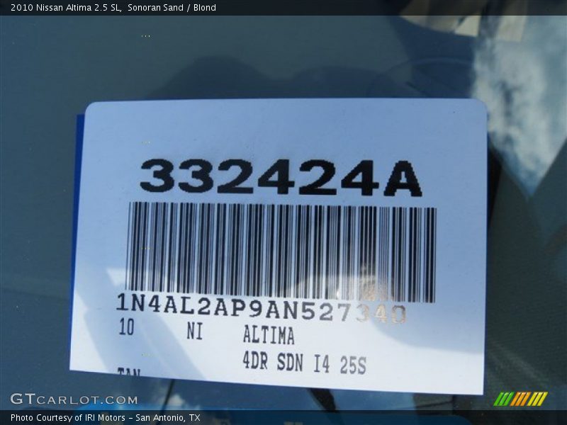 Sonoran Sand / Blond 2010 Nissan Altima 2.5 SL