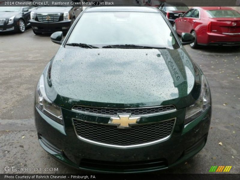 Rainforest Green Metallic / Jet Black 2014 Chevrolet Cruze LT