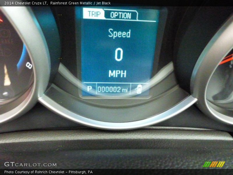 Rainforest Green Metallic / Jet Black 2014 Chevrolet Cruze LT