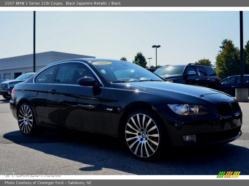 Black Sapphire Metallic / Black 2007 BMW 3 Series 328i Coupe