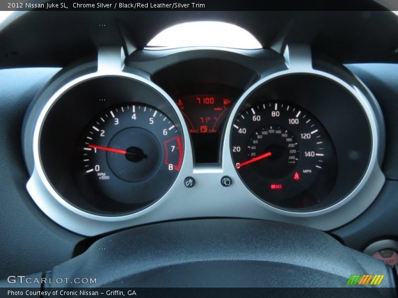 Chrome Silver / Black/Red Leather/Silver Trim 2012 Nissan Juke SL