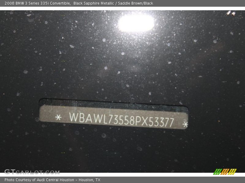 Black Sapphire Metallic / Saddle Brown/Black 2008 BMW 3 Series 335i Convertible