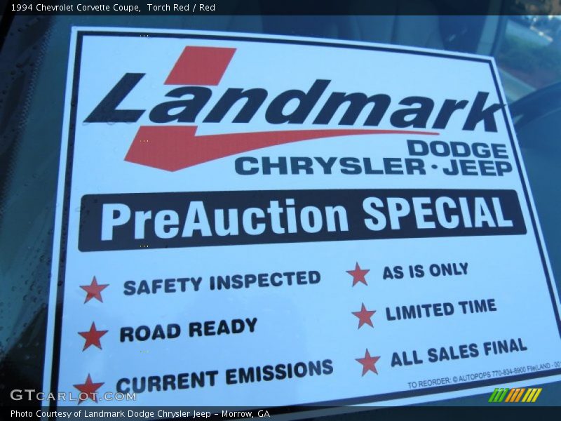Torch Red / Red 1994 Chevrolet Corvette Coupe