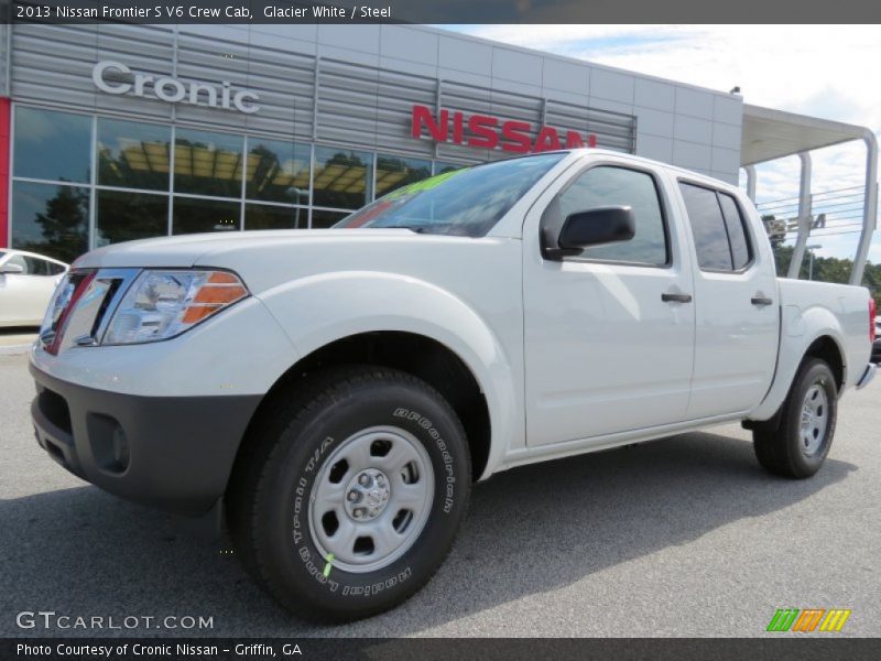 Glacier White / Steel 2013 Nissan Frontier S V6 Crew Cab