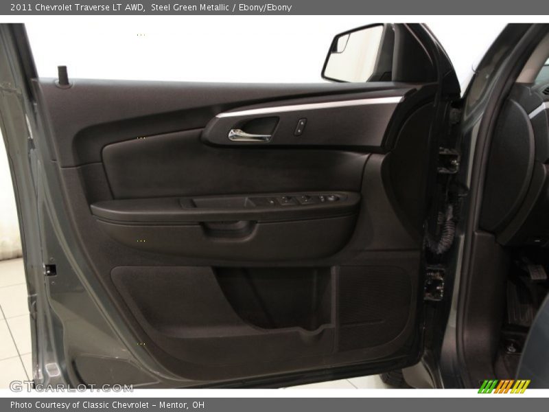 Steel Green Metallic / Ebony/Ebony 2011 Chevrolet Traverse LT AWD