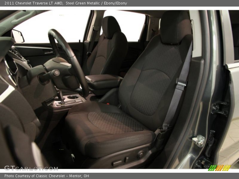 Steel Green Metallic / Ebony/Ebony 2011 Chevrolet Traverse LT AWD
