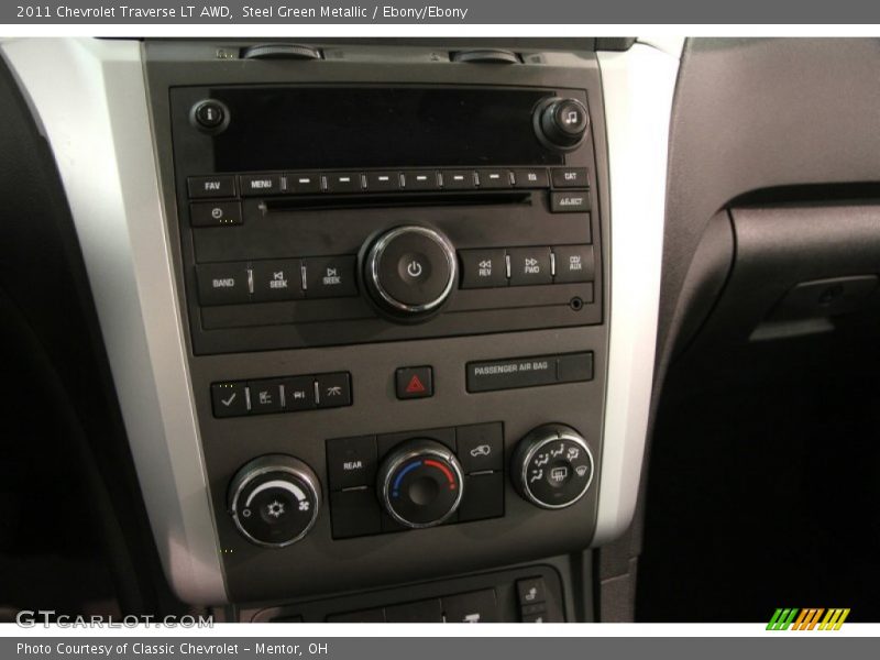Steel Green Metallic / Ebony/Ebony 2011 Chevrolet Traverse LT AWD