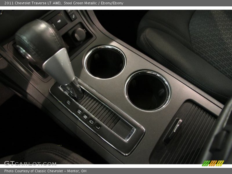 Steel Green Metallic / Ebony/Ebony 2011 Chevrolet Traverse LT AWD