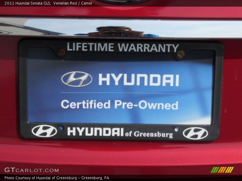 Venetian Red / Camel 2011 Hyundai Sonata GLS