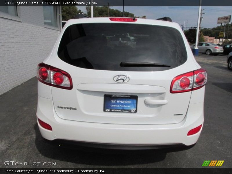 Glacier White / Gray 2012 Hyundai Santa Fe GLS AWD