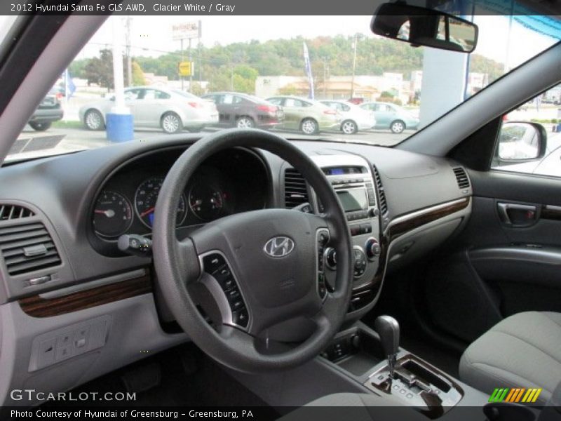 Glacier White / Gray 2012 Hyundai Santa Fe GLS AWD