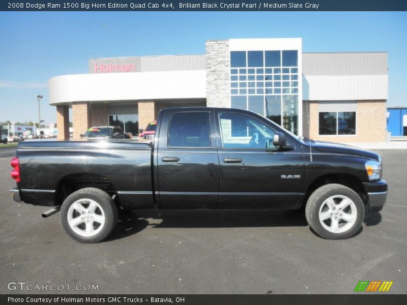 Brilliant Black Crystal Pearl / Medium Slate Gray 2008 Dodge Ram 1500 Big Horn Edition Quad Cab 4x4