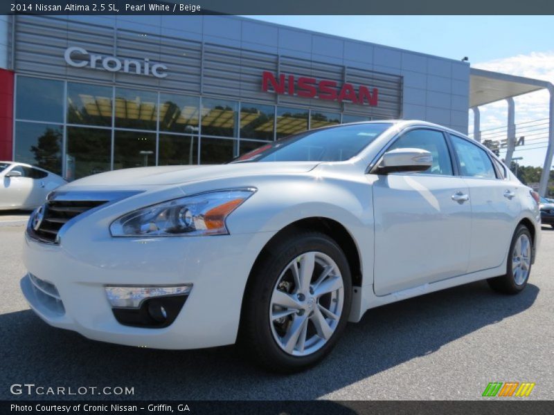 Pearl White / Beige 2014 Nissan Altima 2.5 SL