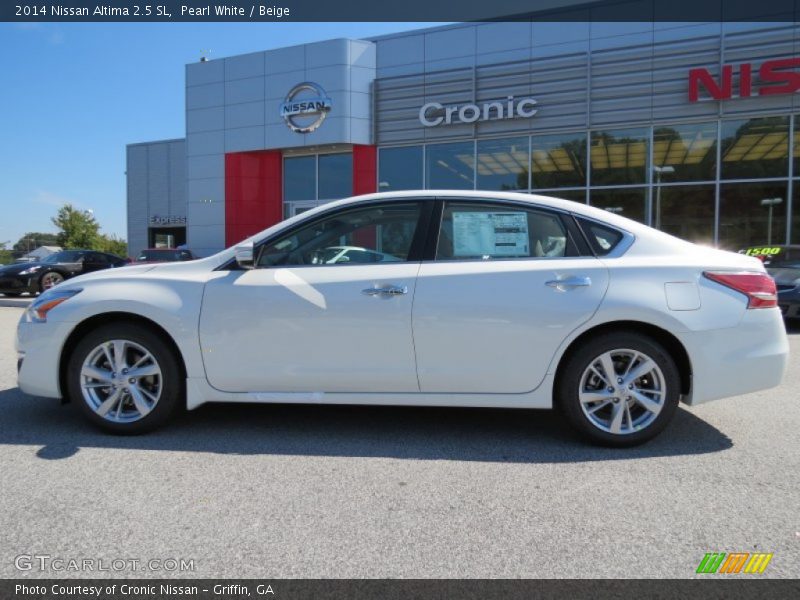Pearl White / Beige 2014 Nissan Altima 2.5 SL
