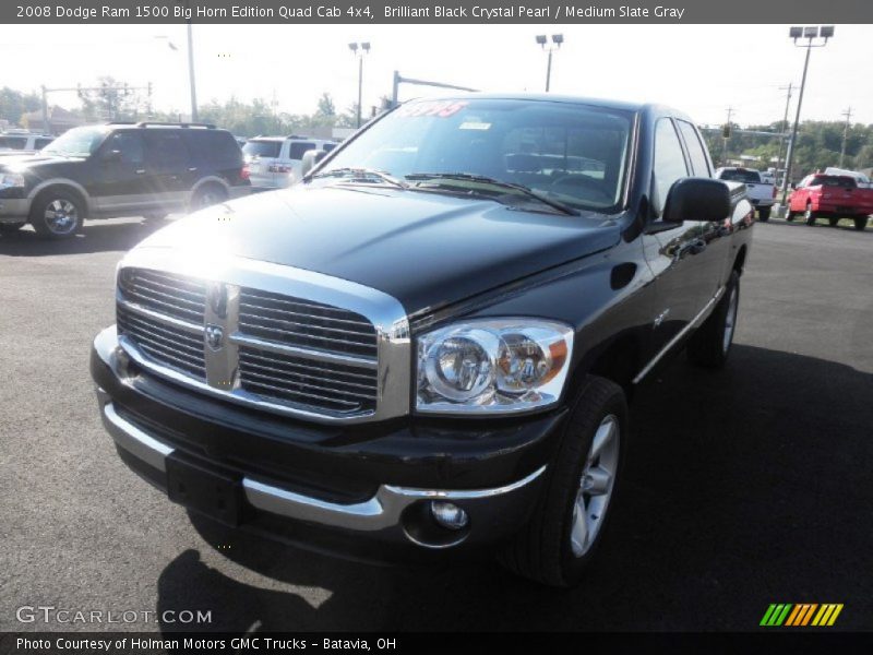 Brilliant Black Crystal Pearl / Medium Slate Gray 2008 Dodge Ram 1500 Big Horn Edition Quad Cab 4x4