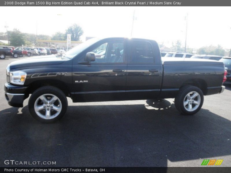 Brilliant Black Crystal Pearl / Medium Slate Gray 2008 Dodge Ram 1500 Big Horn Edition Quad Cab 4x4