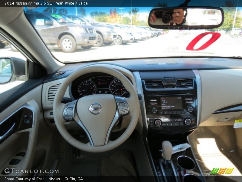 Pearl White / Beige 2014 Nissan Altima 2.5 SL