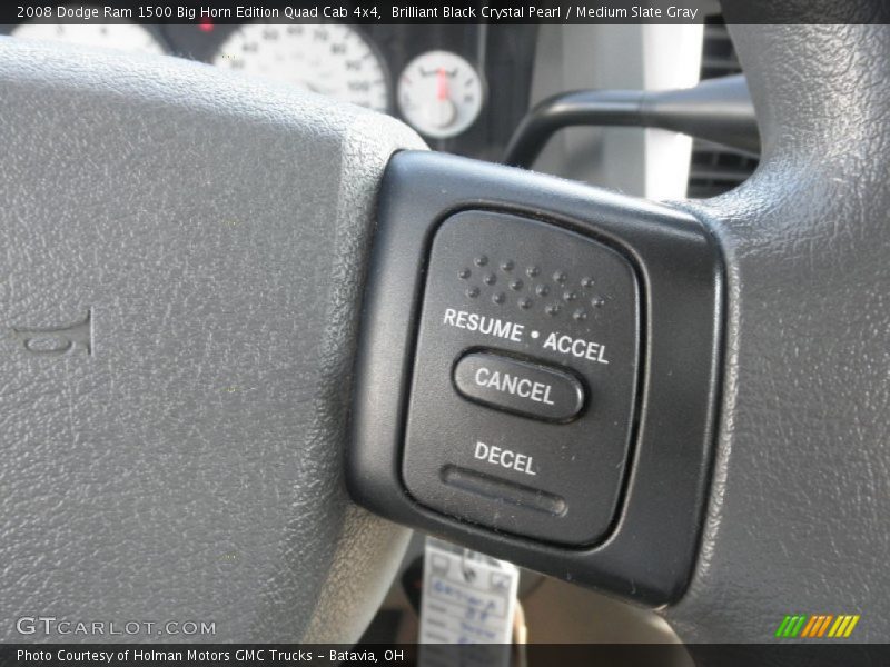 Brilliant Black Crystal Pearl / Medium Slate Gray 2008 Dodge Ram 1500 Big Horn Edition Quad Cab 4x4