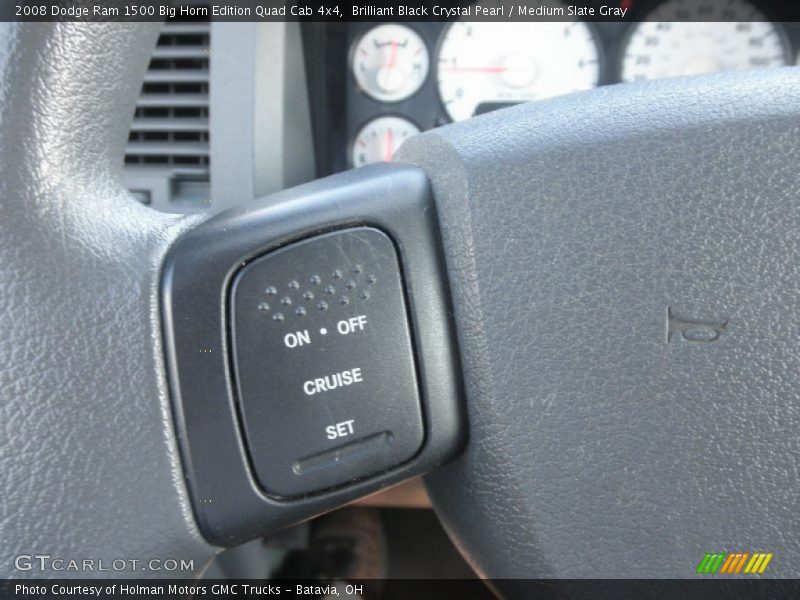 Brilliant Black Crystal Pearl / Medium Slate Gray 2008 Dodge Ram 1500 Big Horn Edition Quad Cab 4x4