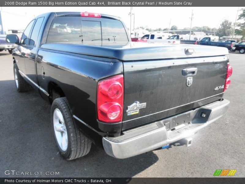 Brilliant Black Crystal Pearl / Medium Slate Gray 2008 Dodge Ram 1500 Big Horn Edition Quad Cab 4x4