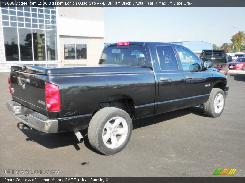 Brilliant Black Crystal Pearl / Medium Slate Gray 2008 Dodge Ram 1500 Big Horn Edition Quad Cab 4x4