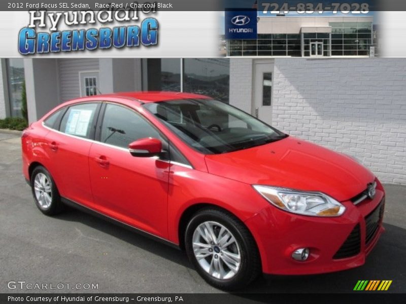 Race Red / Charcoal Black 2012 Ford Focus SEL Sedan