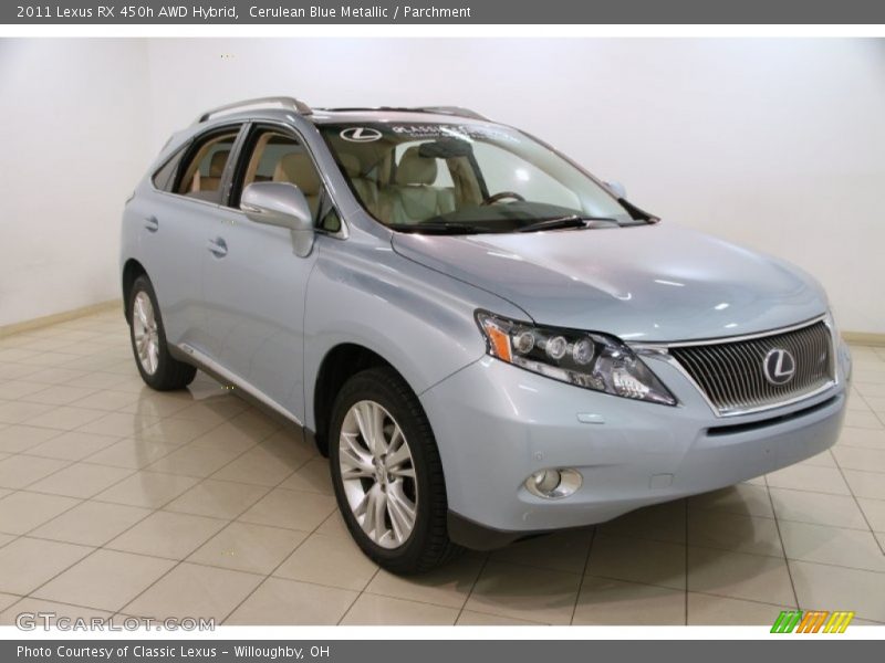 Cerulean Blue Metallic / Parchment 2011 Lexus RX 450h AWD Hybrid