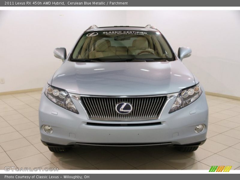 Cerulean Blue Metallic / Parchment 2011 Lexus RX 450h AWD Hybrid