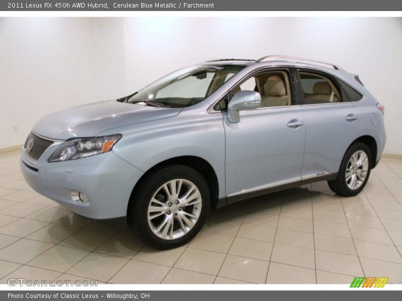 Cerulean Blue Metallic / Parchment 2011 Lexus RX 450h AWD Hybrid
