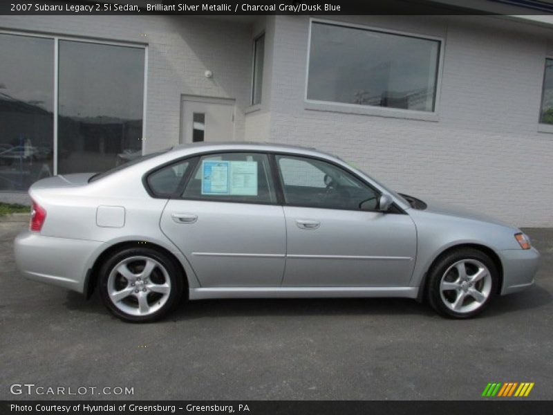 Brilliant Silver Metallic / Charcoal Gray/Dusk Blue 2007 Subaru Legacy 2.5i Sedan