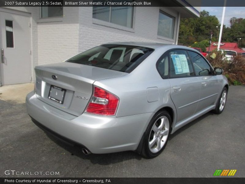 Brilliant Silver Metallic / Charcoal Gray/Dusk Blue 2007 Subaru Legacy 2.5i Sedan