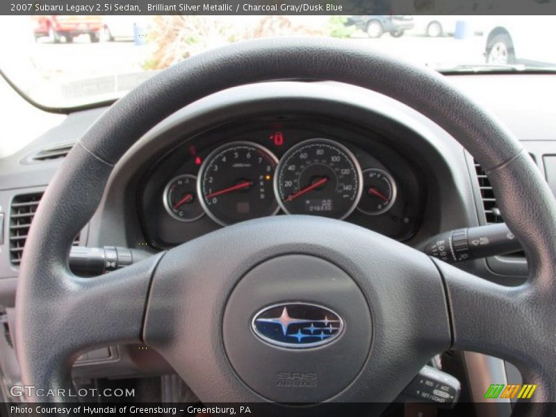 Brilliant Silver Metallic / Charcoal Gray/Dusk Blue 2007 Subaru Legacy 2.5i Sedan