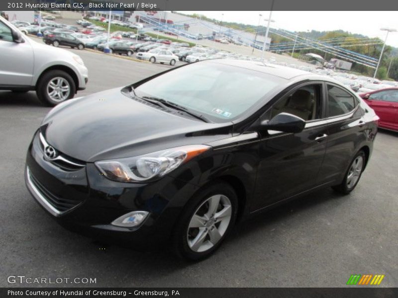 Black Noir Pearl / Beige 2012 Hyundai Elantra GLS
