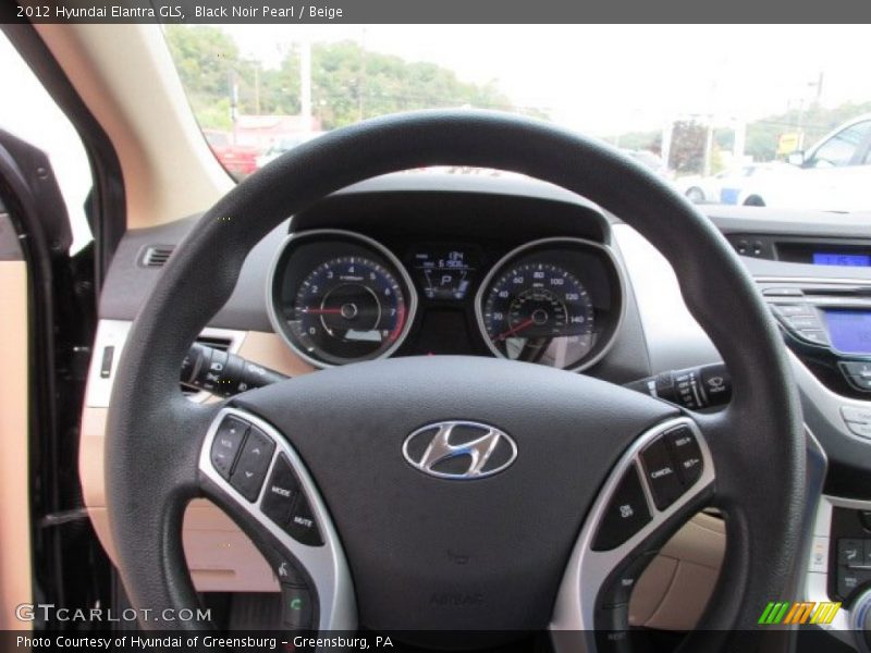 Black Noir Pearl / Beige 2012 Hyundai Elantra GLS