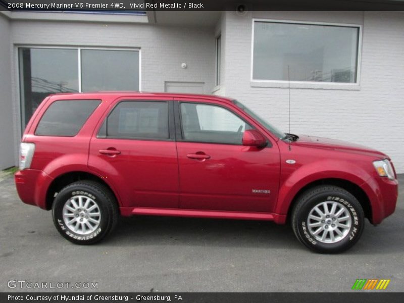 Vivid Red Metallic / Black 2008 Mercury Mariner V6 Premier 4WD