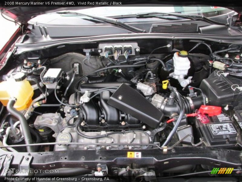 Vivid Red Metallic / Black 2008 Mercury Mariner V6 Premier 4WD