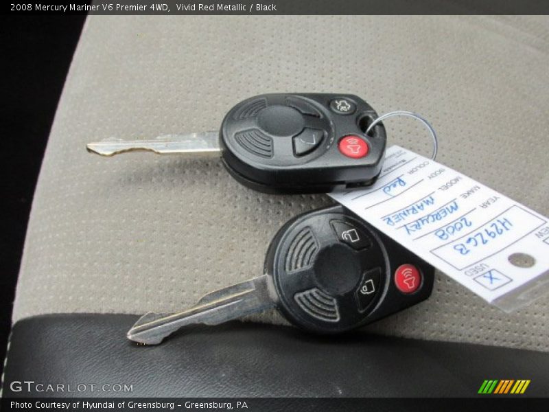 Vivid Red Metallic / Black 2008 Mercury Mariner V6 Premier 4WD