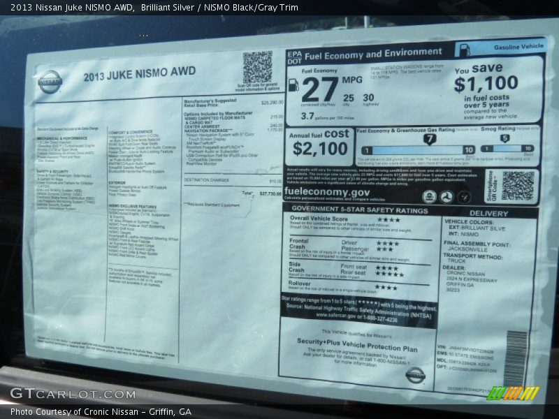 Brilliant Silver / NISMO Black/Gray Trim 2013 Nissan Juke NISMO AWD