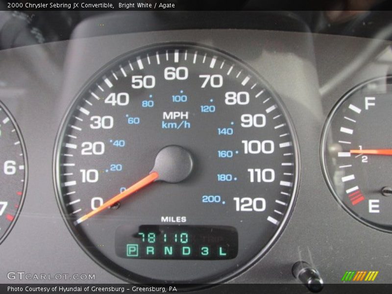 Bright White / Agate 2000 Chrysler Sebring JX Convertible