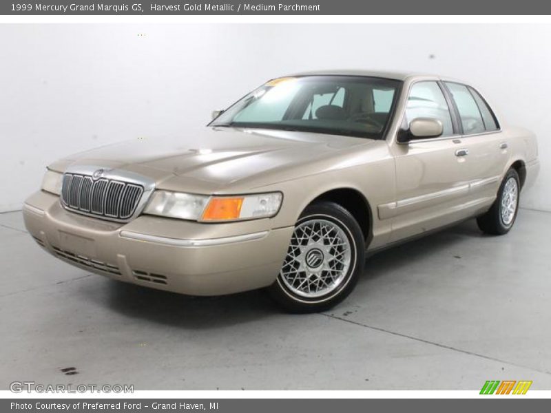 Harvest Gold Metallic / Medium Parchment 1999 Mercury Grand Marquis GS