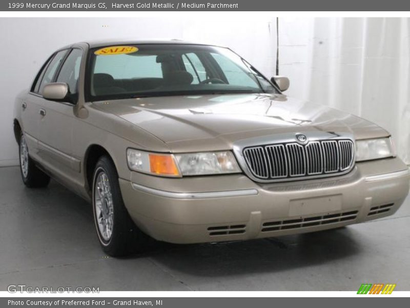 Harvest Gold Metallic / Medium Parchment 1999 Mercury Grand Marquis GS
