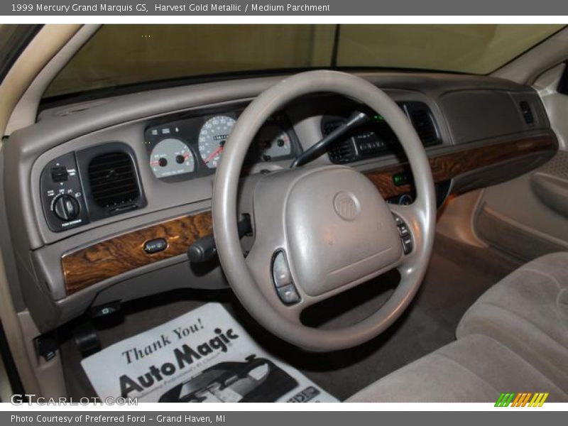 Harvest Gold Metallic / Medium Parchment 1999 Mercury Grand Marquis GS