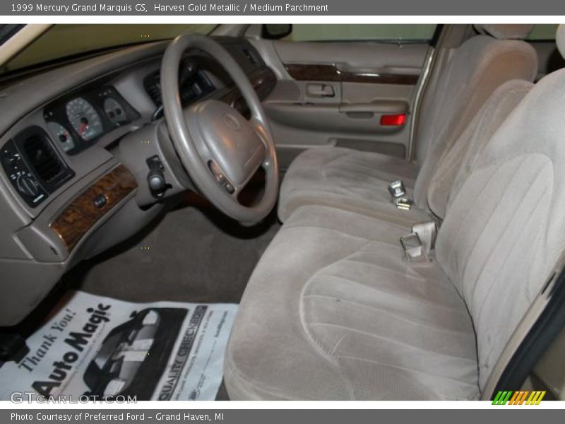 Harvest Gold Metallic / Medium Parchment 1999 Mercury Grand Marquis GS
