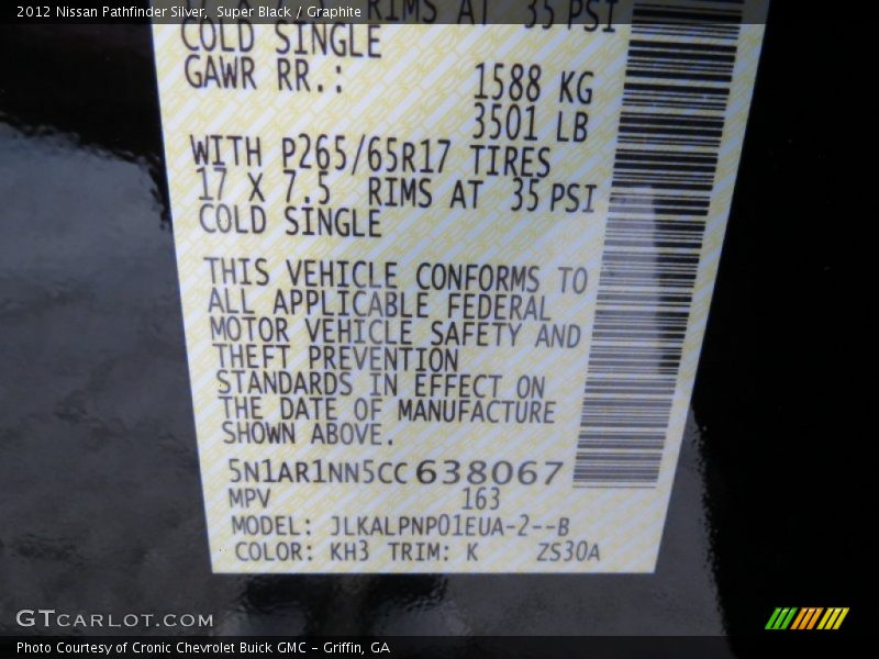 Super Black / Graphite 2012 Nissan Pathfinder Silver