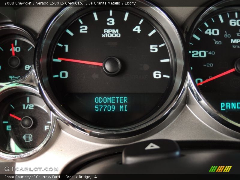 Blue Granite Metallic / Ebony 2008 Chevrolet Silverado 1500 LS Crew Cab