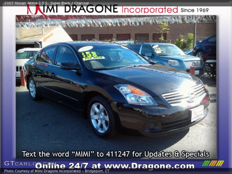 Super Black / Charcoal 2007 Nissan Altima 2.5 S
