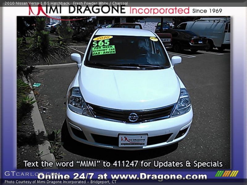Fresh Powder White / Charcoal 2010 Nissan Versa 1.8 S Hatchback
